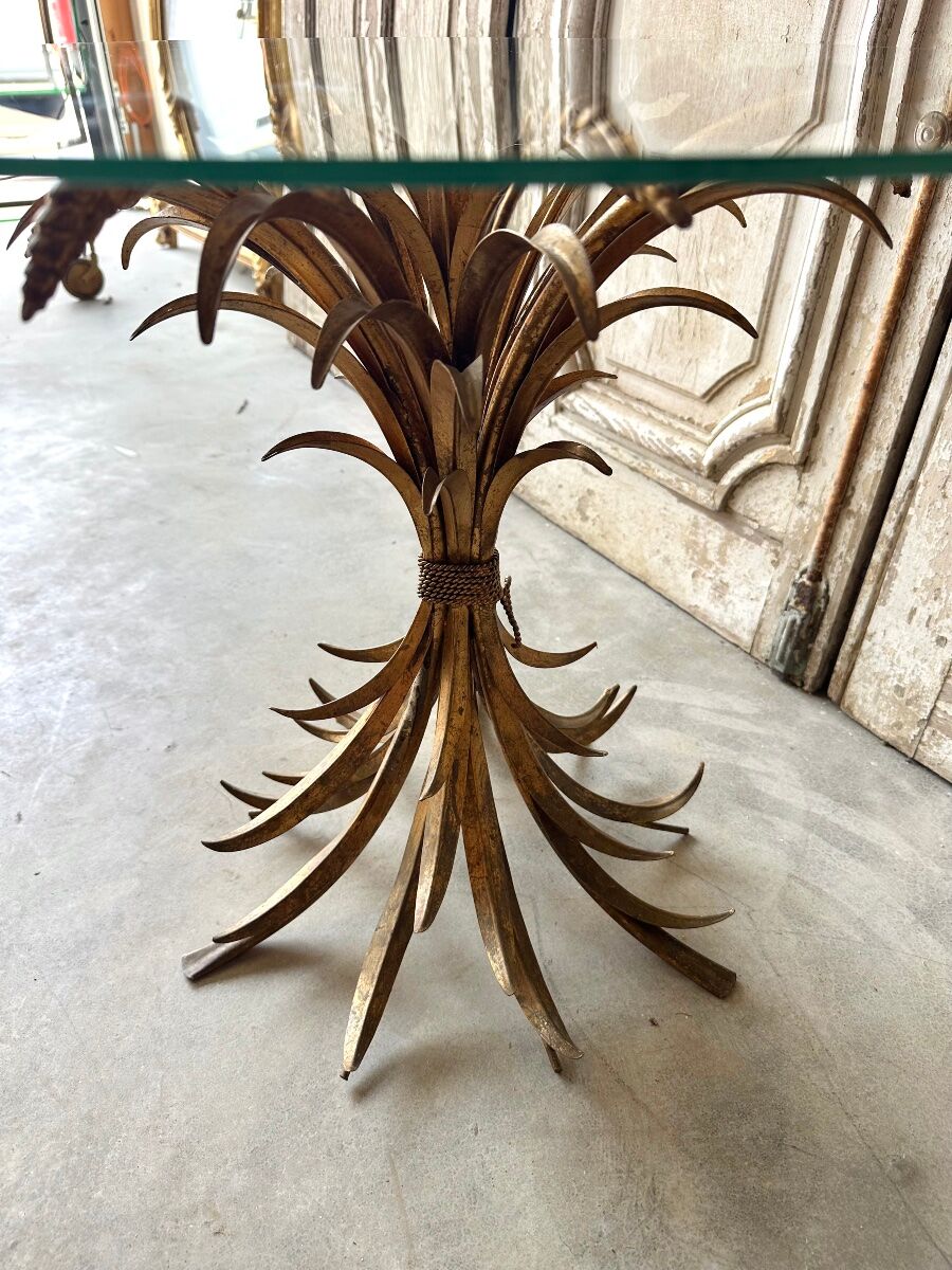 Small golden metal table circa 1960-70