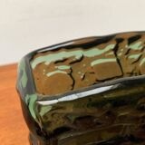 Swedish brutalist glass vase from the mid-century by Göte Augustsson for Ruda, 1960s.