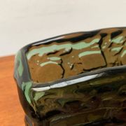 Swedish brutalist glass vase from the mid-century by Göte Augustsson for Ruda, 1960s.