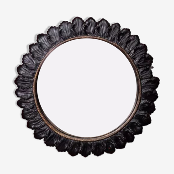 Miroir convexe 28 cm noir