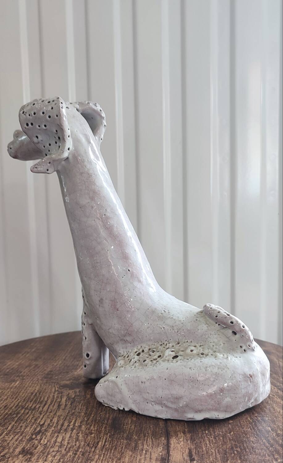 Antique zoomorphic sculpture in glazed terracotta