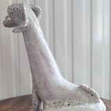 Antique zoomorphic sculpture in glazed terracotta