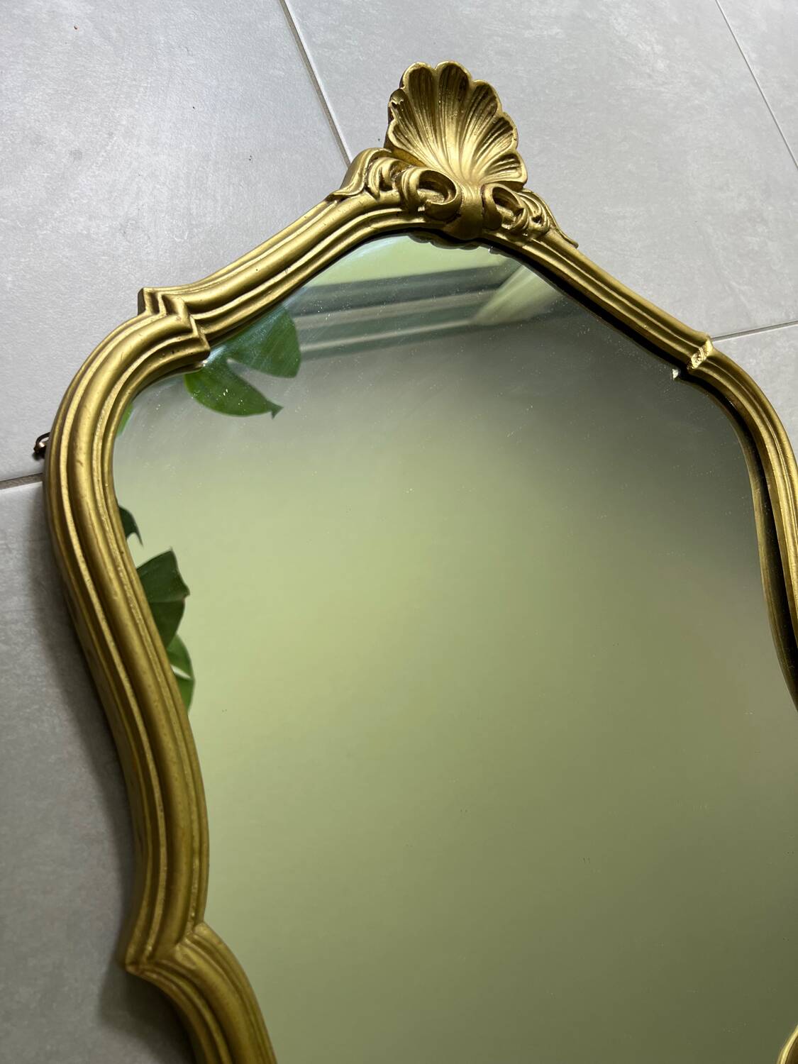 Miroir coquille doré