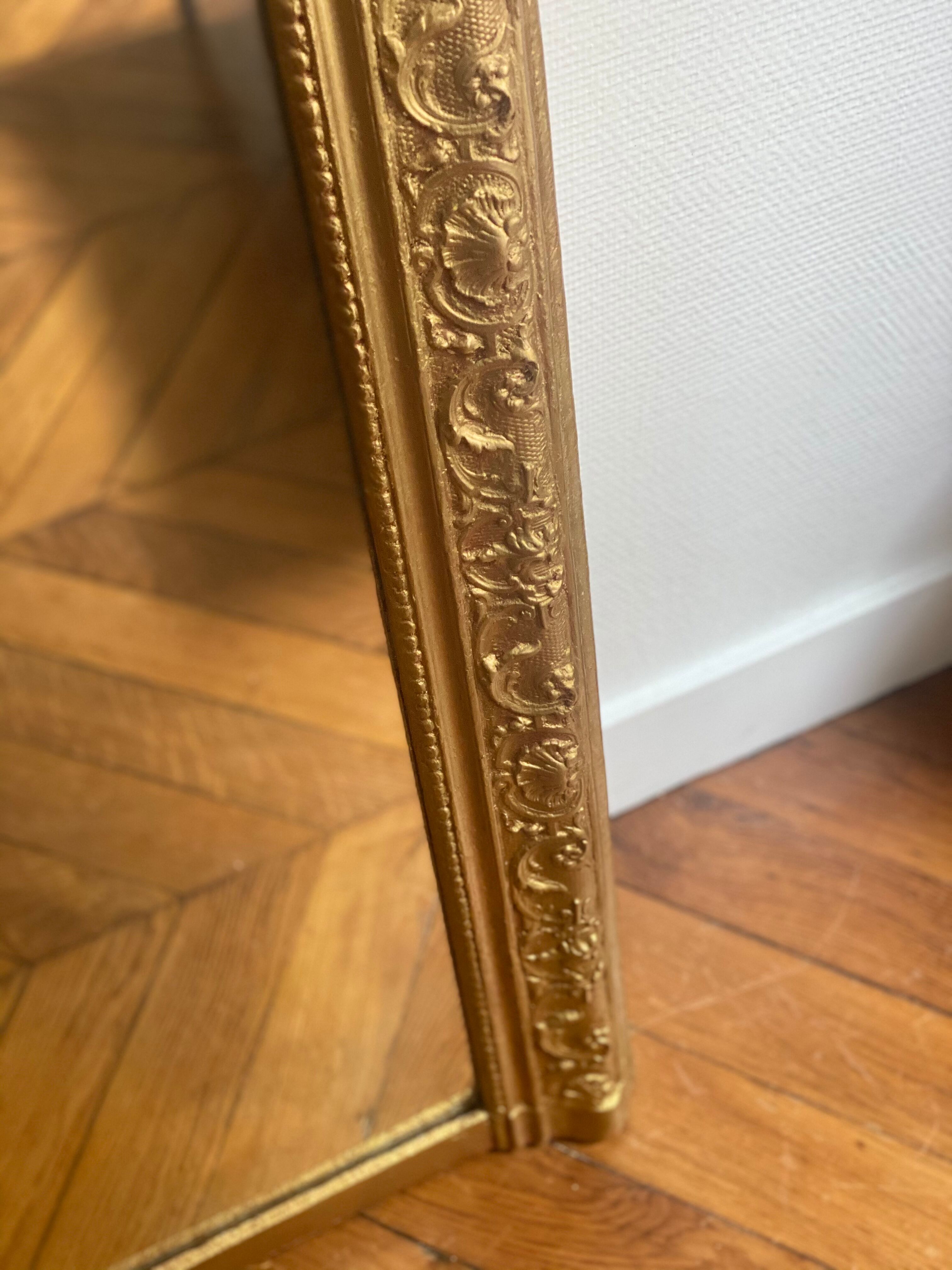 Old rectangular mirror Louise Philippe gilded fireplace 115x156cm