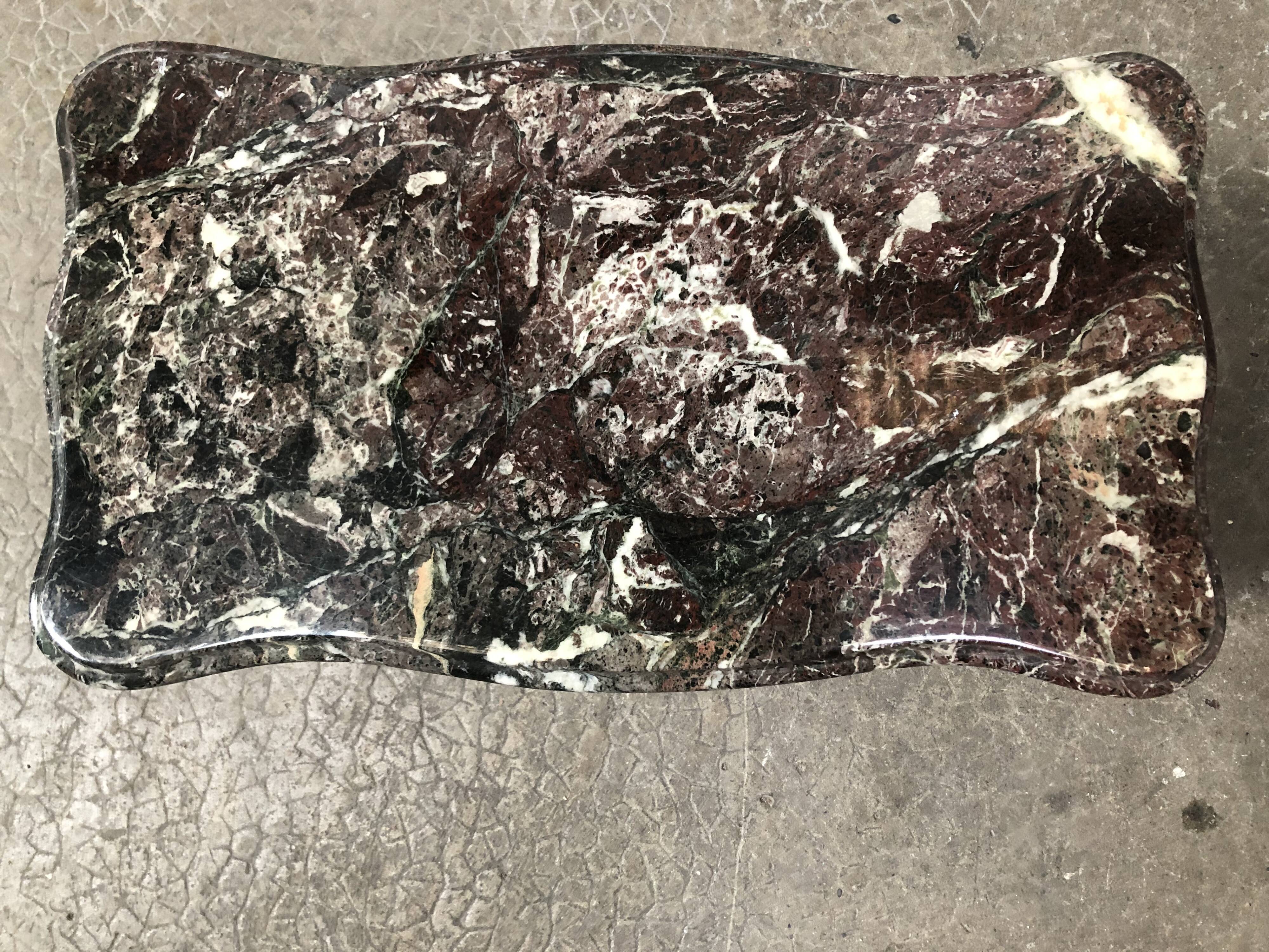 Brass and marble coffee table