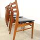 Lot de 4 chaises scandinaves hêtre et skai 60s