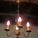 French vintage 4 branch bronze birdcage chandelier 5 arm ceiling fixture light chandelier FAL mfg