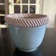 important vintage woven ceramic pot