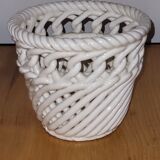 Braided ceramic pot cover - vintage