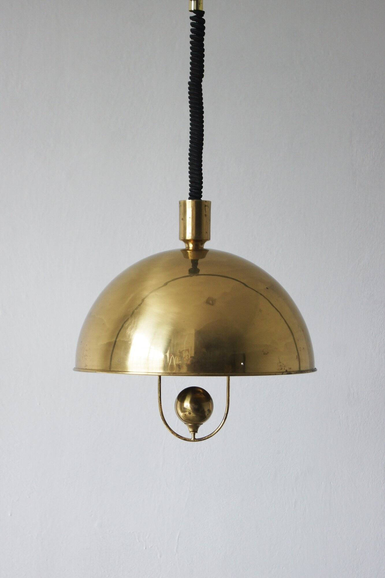 German Ceiling Lamp in Brass by Florian Schulz, 1970s
