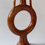 Soliflore decorative object in enamelled ceramic