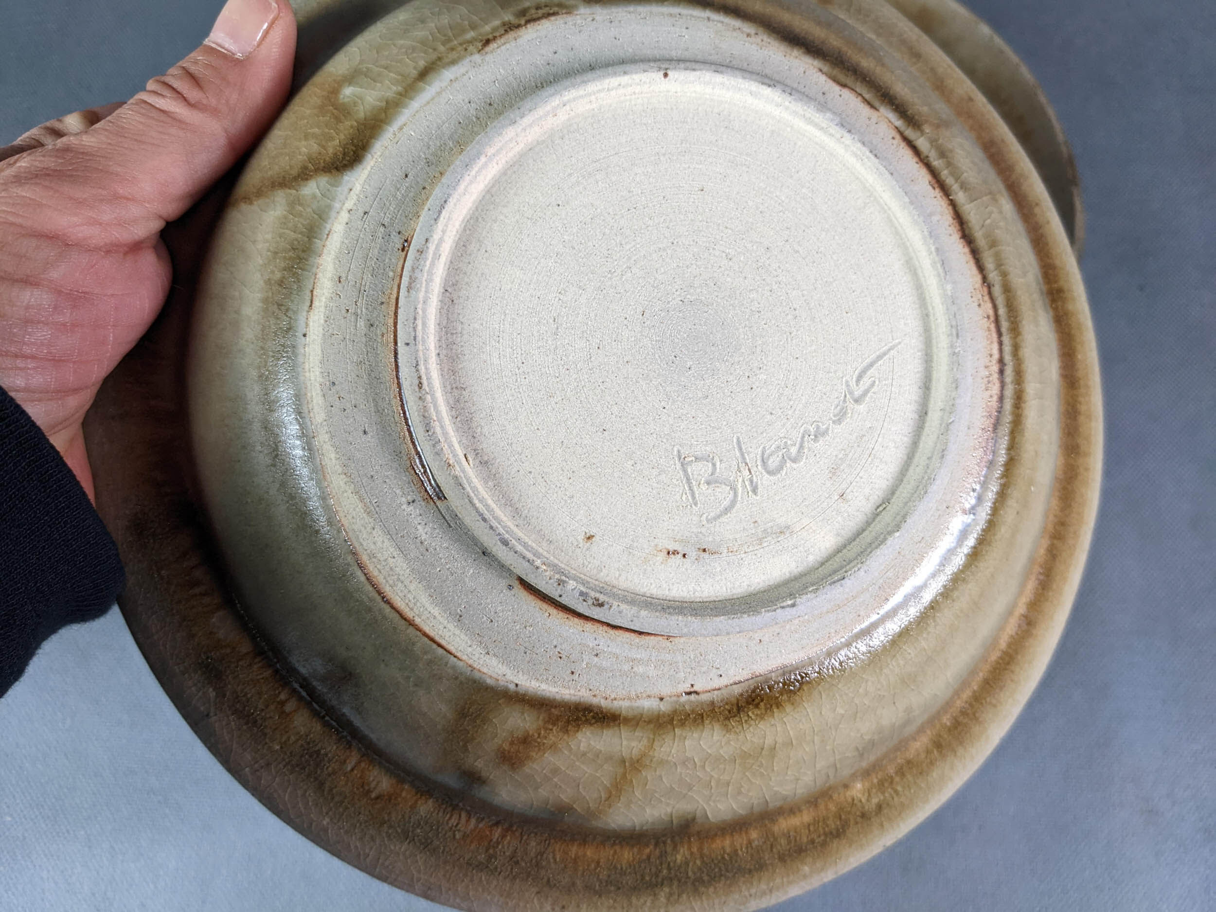 Blanot stoneware, series of 6 hollow plate vintage