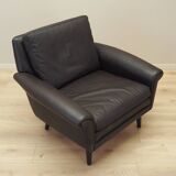Brown leather armchair, Danish design, 1960s, designer: Aage Christiansen,
