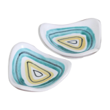 Pair of ceramic cups, abstract décor, 50s