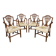 Set of four Sheraton-style armchairs. Solid walnut.