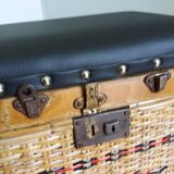 Fishing storage chest wicker fisherman's stool
