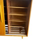 Vintage wooden shoe cabinet with sliding doors