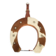 Vintage 1970s cowhide horseshoe mirror
