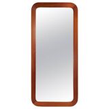 Mid-century modern sculptural wall mirror, teak, crystal glass, Glas & Trä, 1960s