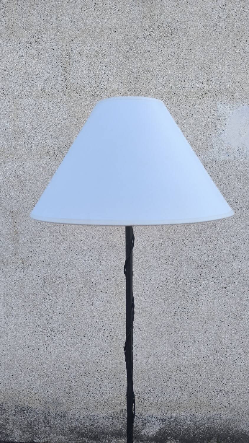 Brutalist wrought iron floor lamp