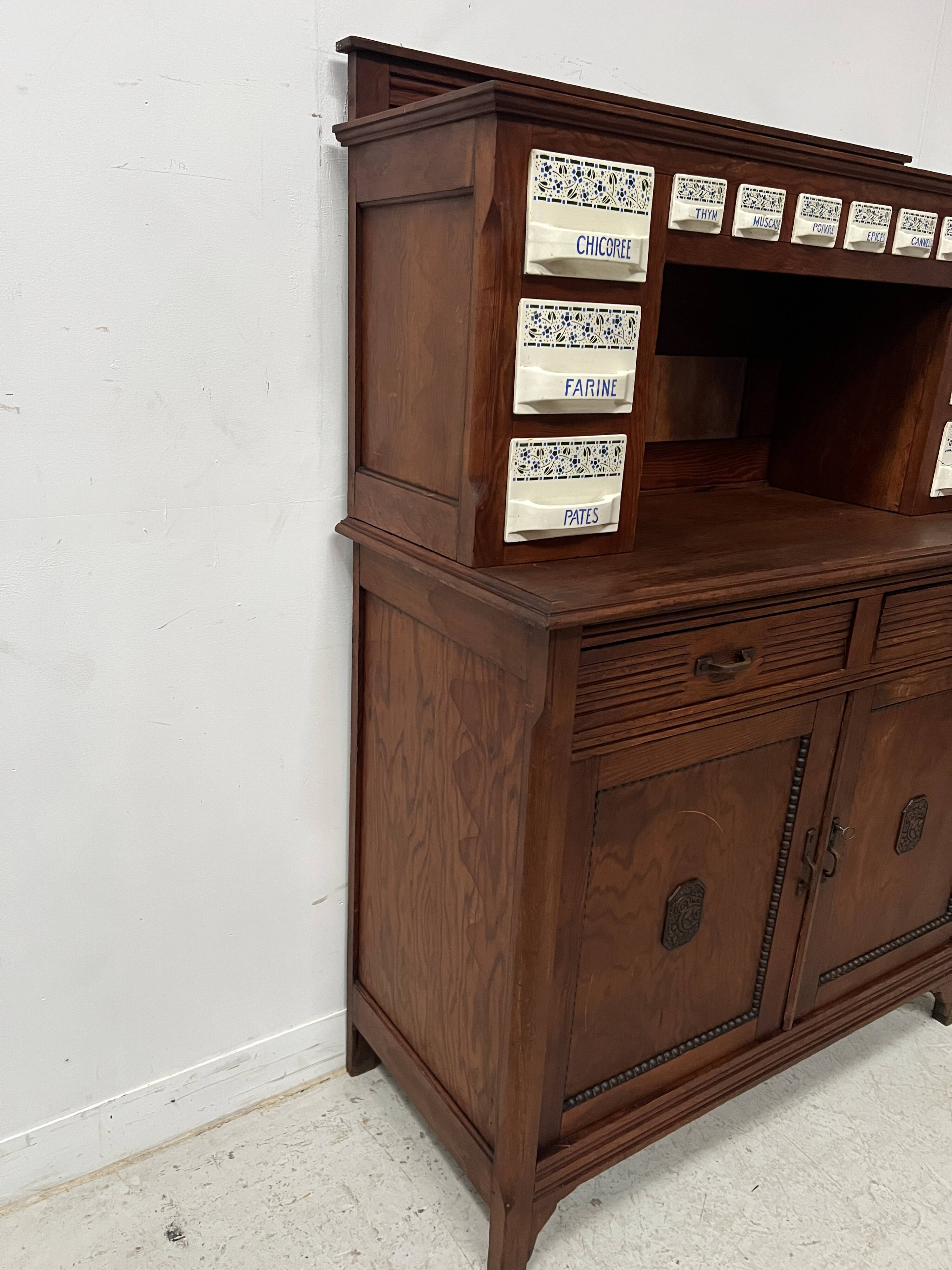 20th century natural wood kitchen spice rack