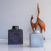 Mid-century Scandinavian modern art pottery vases in ceramic by Göran Andersson for Upsala Ekeby, Sweden, 1970s, set of 2