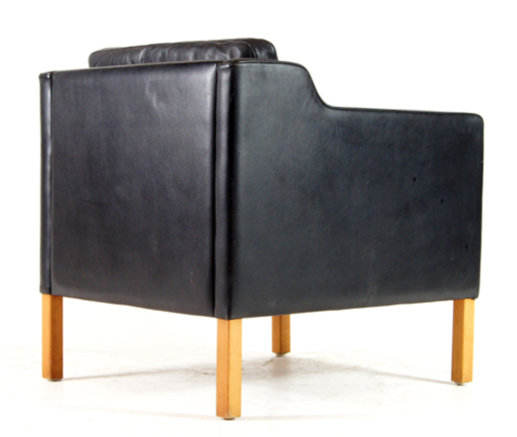 Danish vintage retro armchair in 1960s Stouby leather