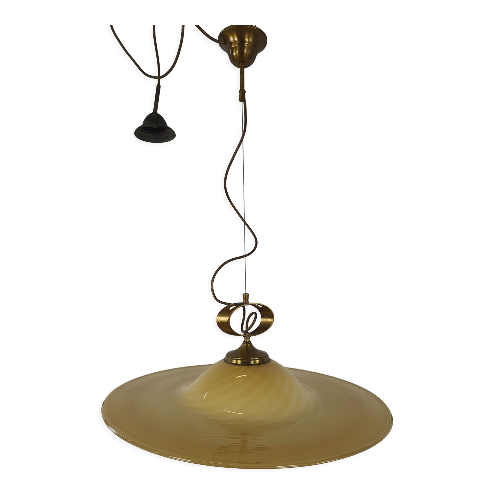 Lustre en verre de Murano et laiton avec double support