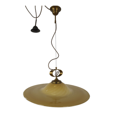 Lustre en verre de Murano et laiton avec double support