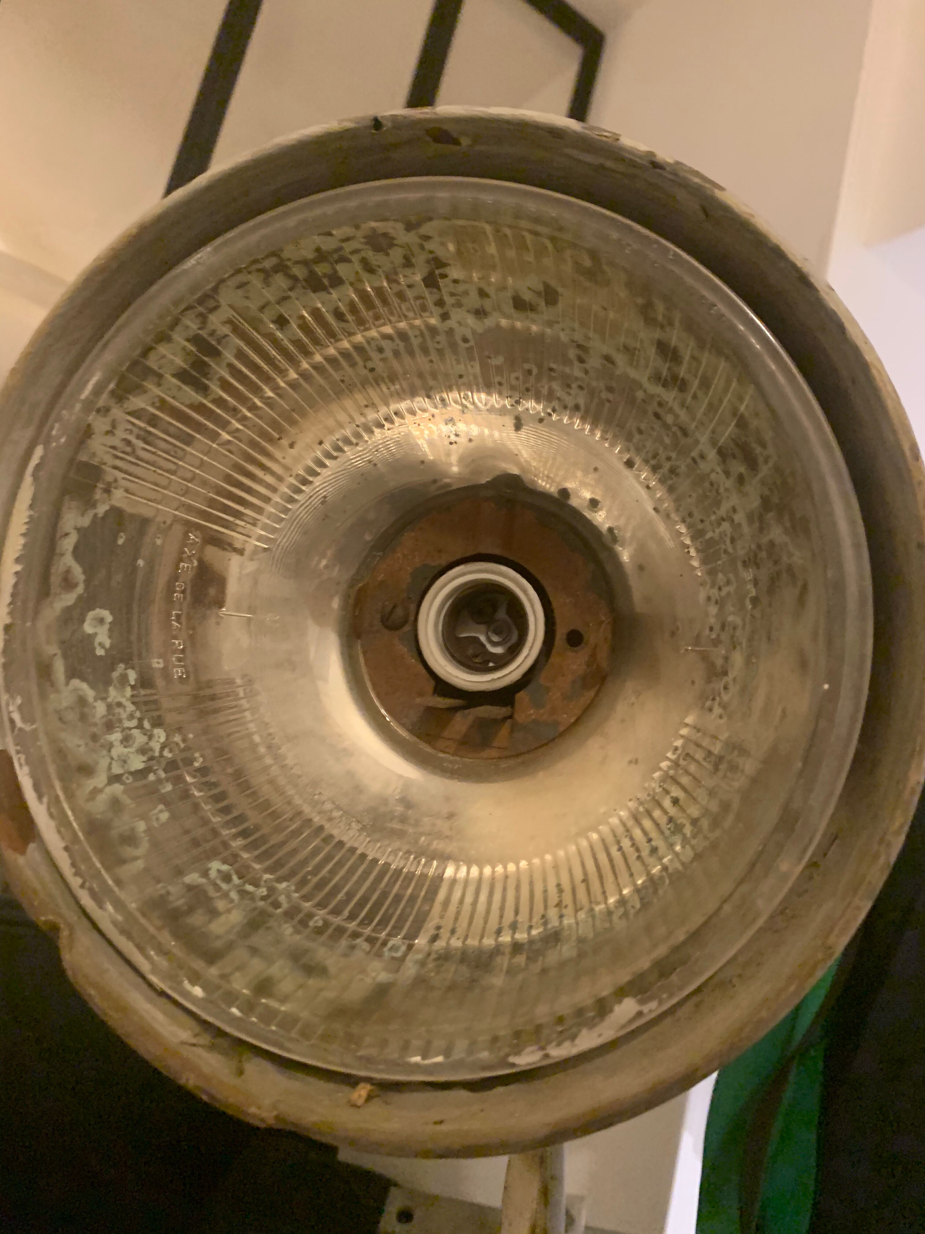 Metal garage sconce, 70s