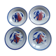 set of 4 Art Deco plates signed Louis Garin HB Quimper