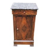 Ancienne table de chevet en bois & marbre style Louis Philippe