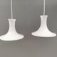 Suspensions en verre opale Holmegaard Mandarin, Michael Bang 1983