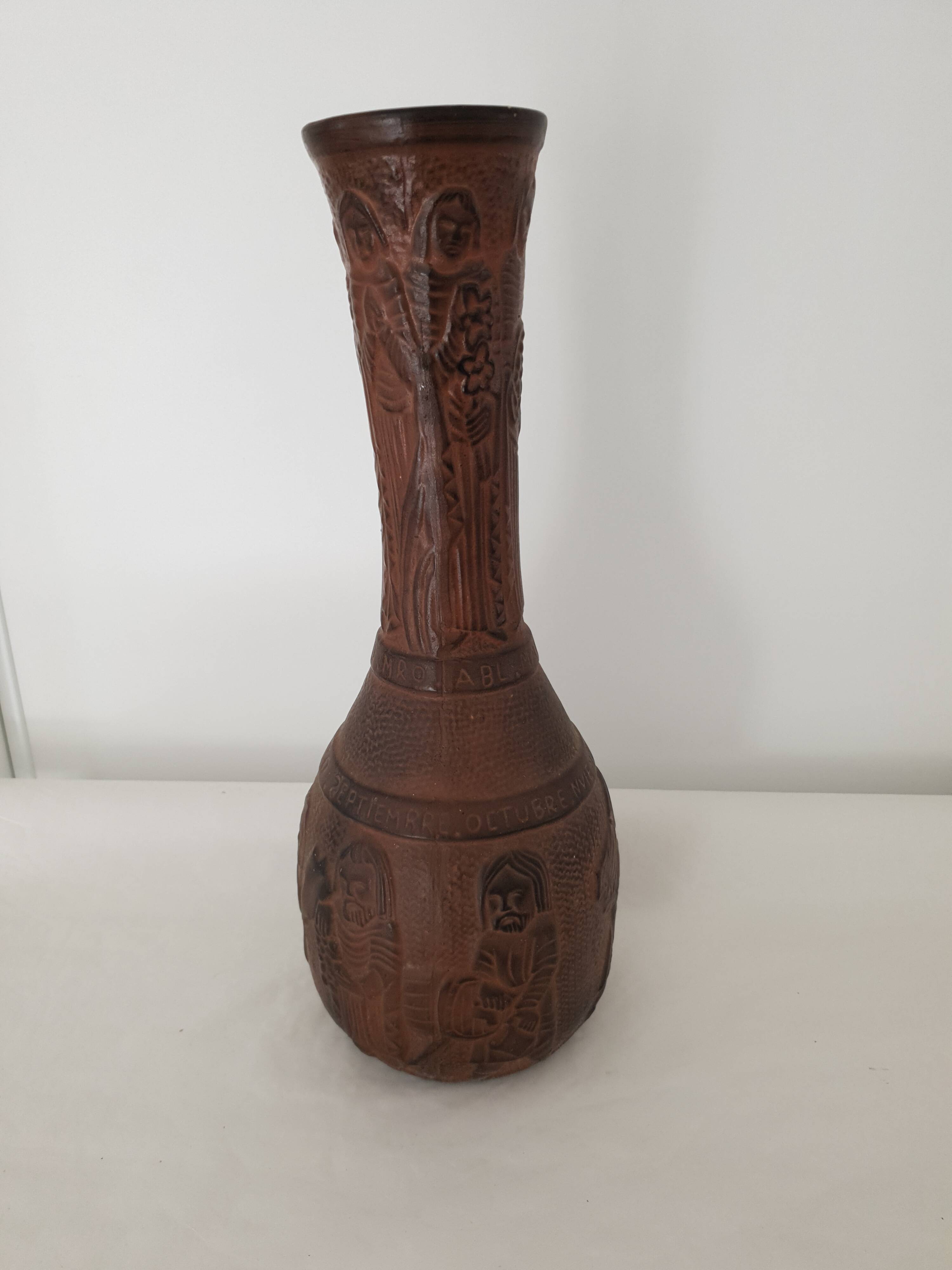 Large Medieval Style Terracotta Ceramic Vase - Height 53cm