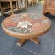 Vintage coffee table - Signed Barrois in glazed ceramic and wood - Déc
