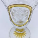 Engraved bohemian crystal vase