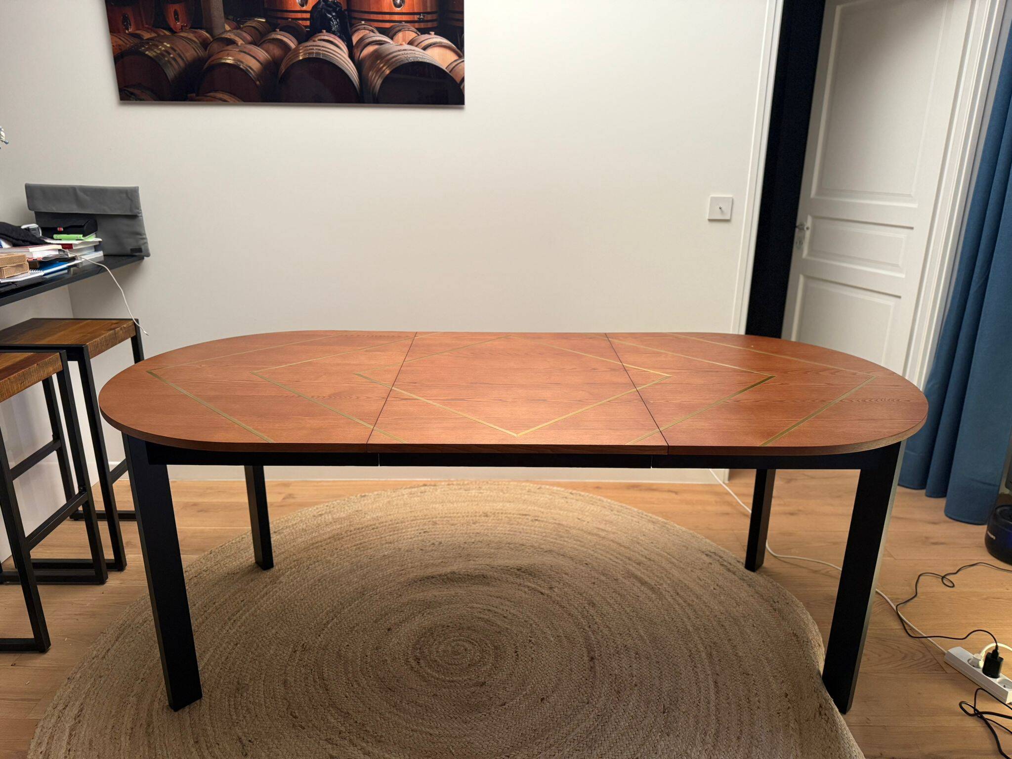 Extendable dining table La Redoute - Walnut and Brass Design