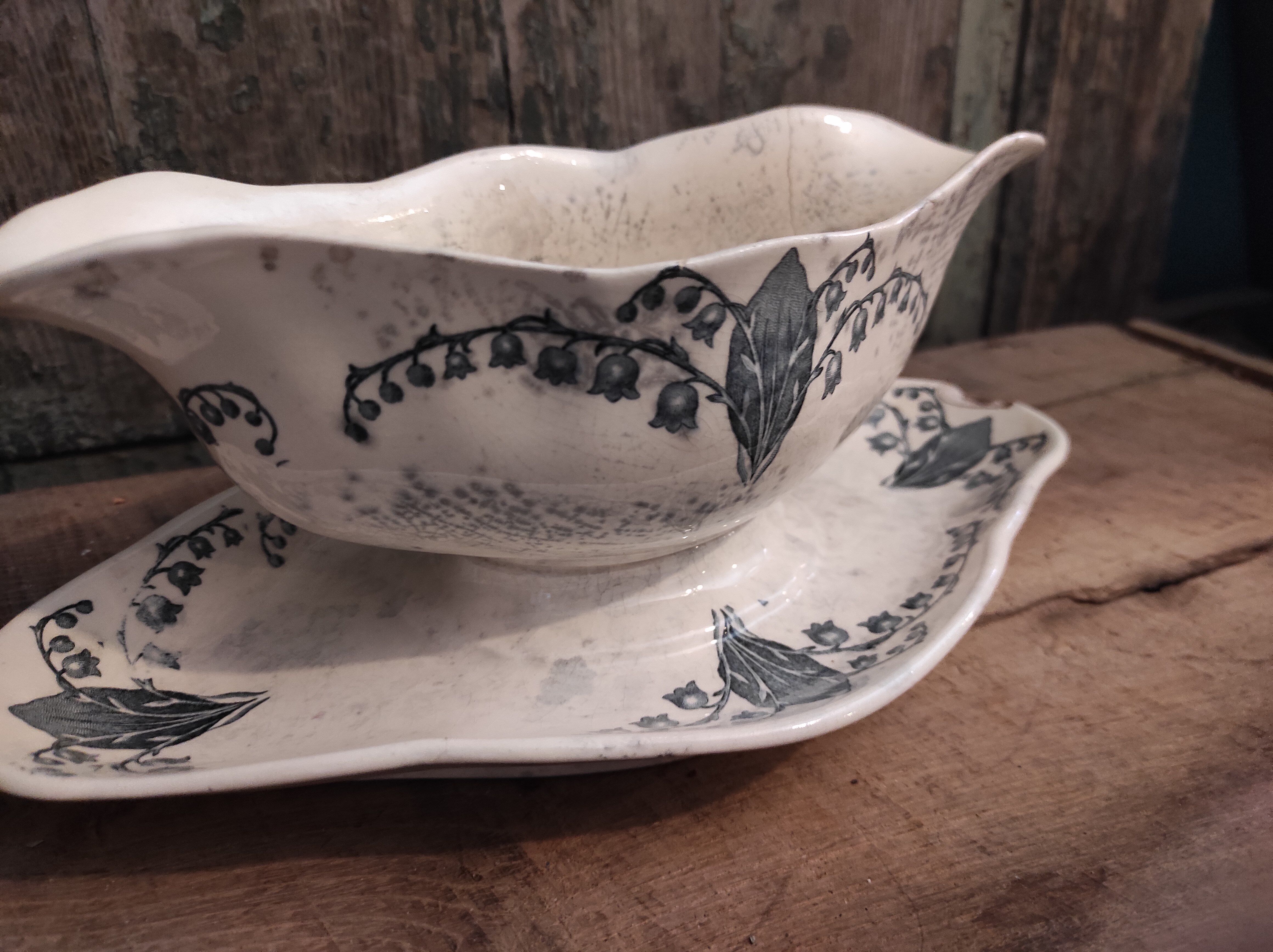 French vintage sauce boat, Muguet, from Longchamp