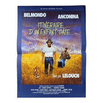 Affiche cinéma originale "Itinéraire d'un enfant gaté" Jean-Paul Belmondo 40x60cm 1988