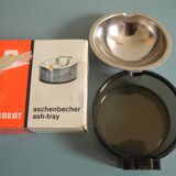 Ancien cendrier brun fumé Allibert déco vintage french ashtray 70s