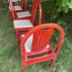 4 chaises bois rouge Baumann Argos