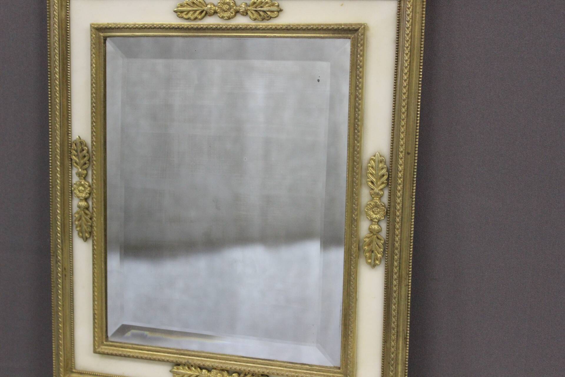 Empire mirror in bronze and marble, early 19th century