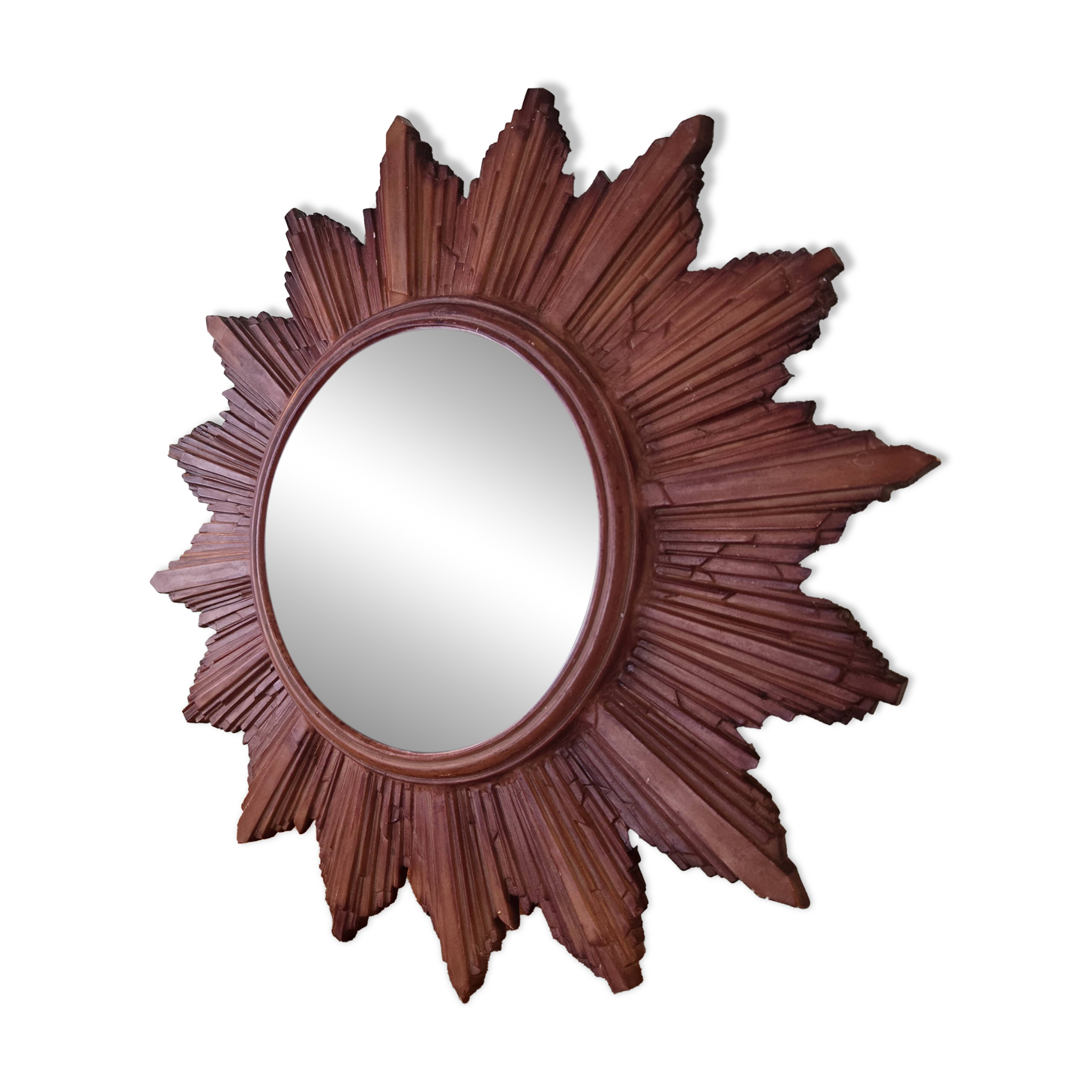 Miroir soleil en résine avec glace « oeil de sorcière » - déco vintage