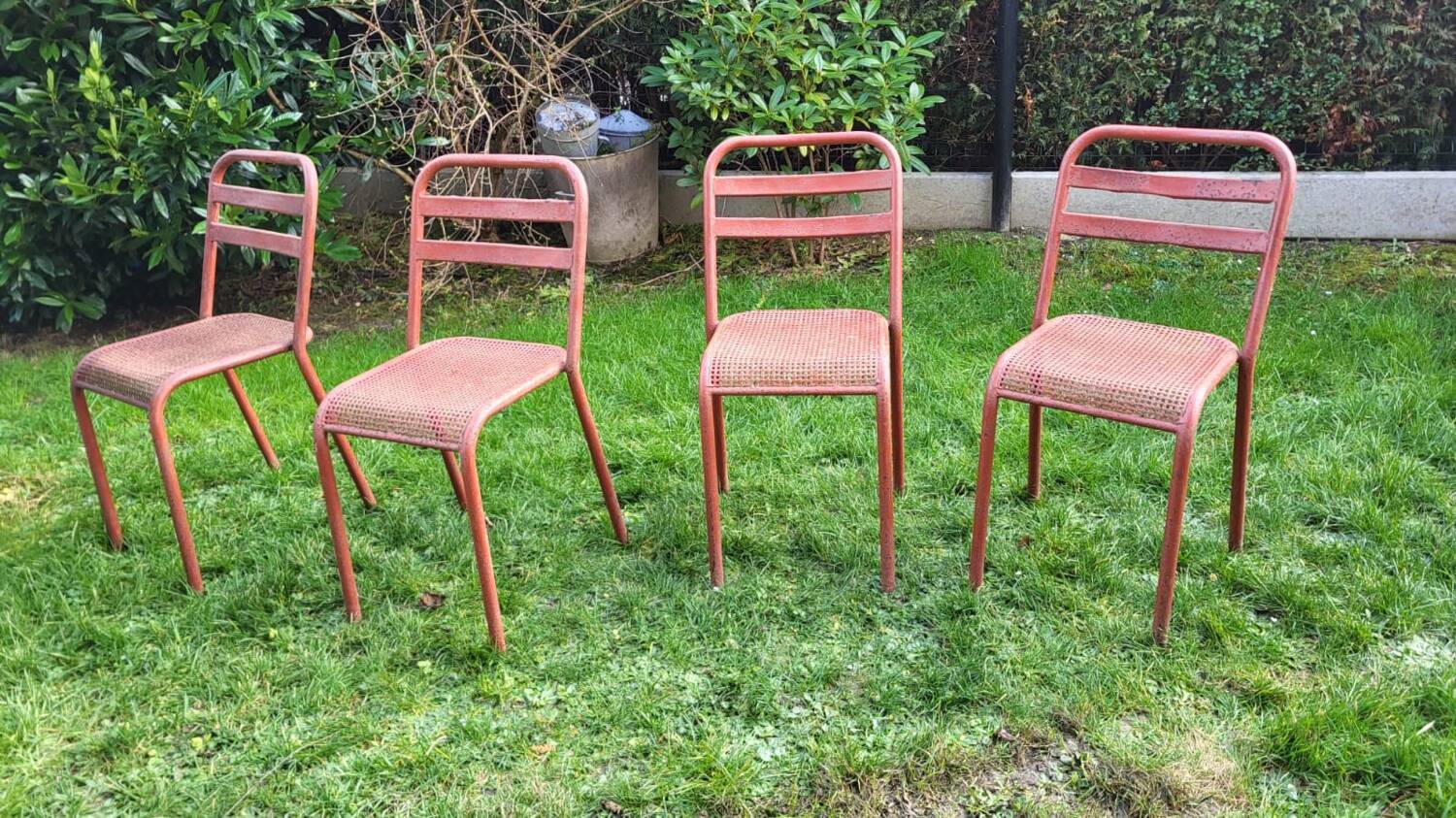 Set of 4 industrial style chairs