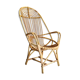 Large rattan armchair with armrests - vintage 1960