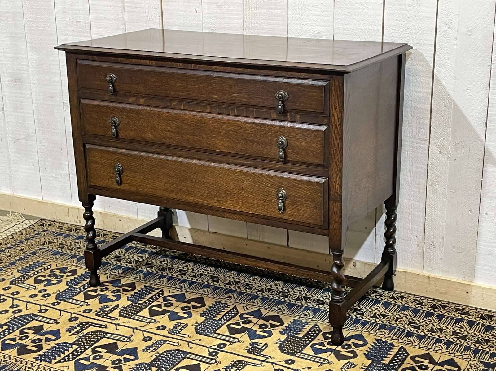 1930s English oak chest of drawers