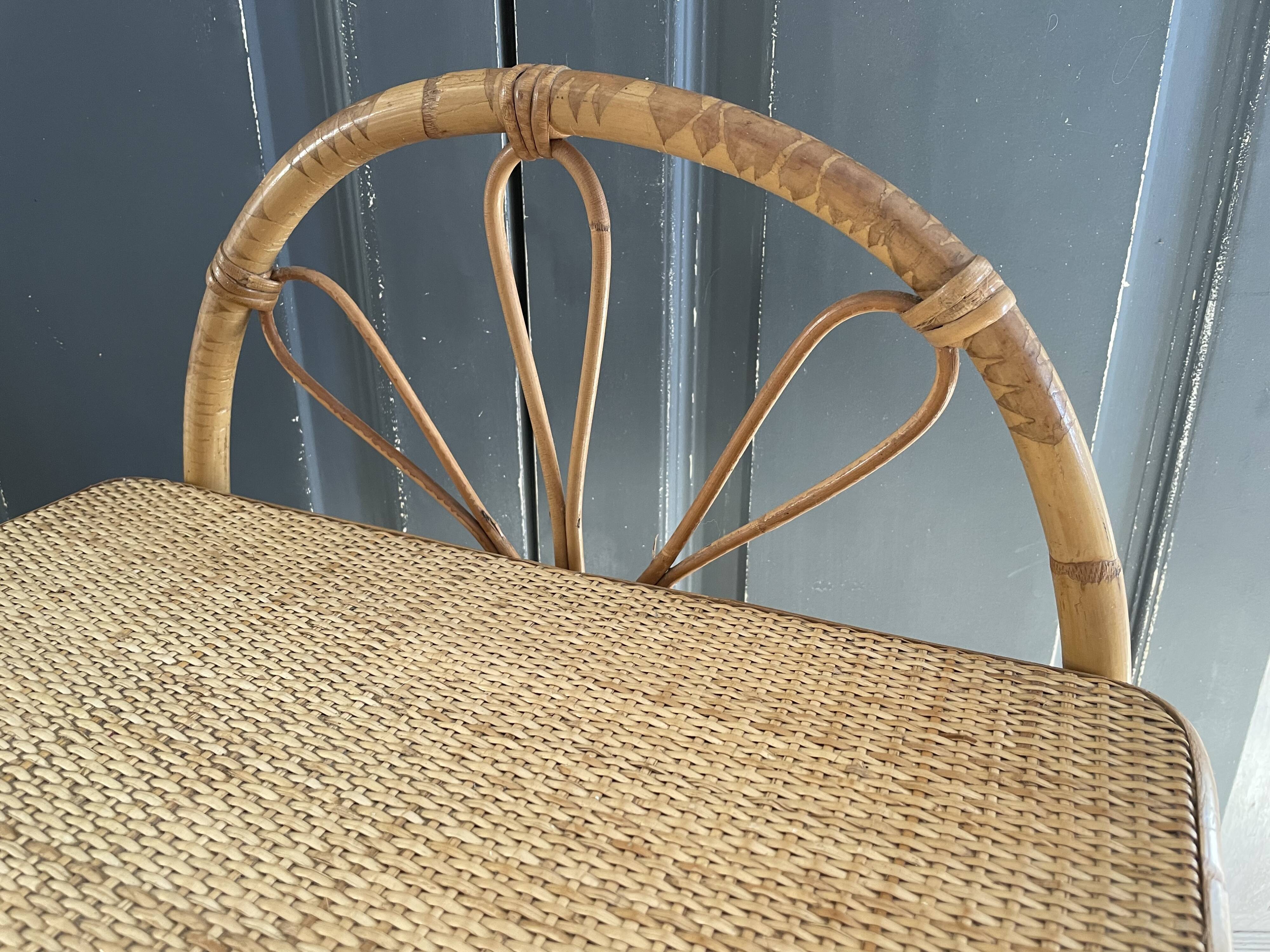 Pair of rattan bedside tables