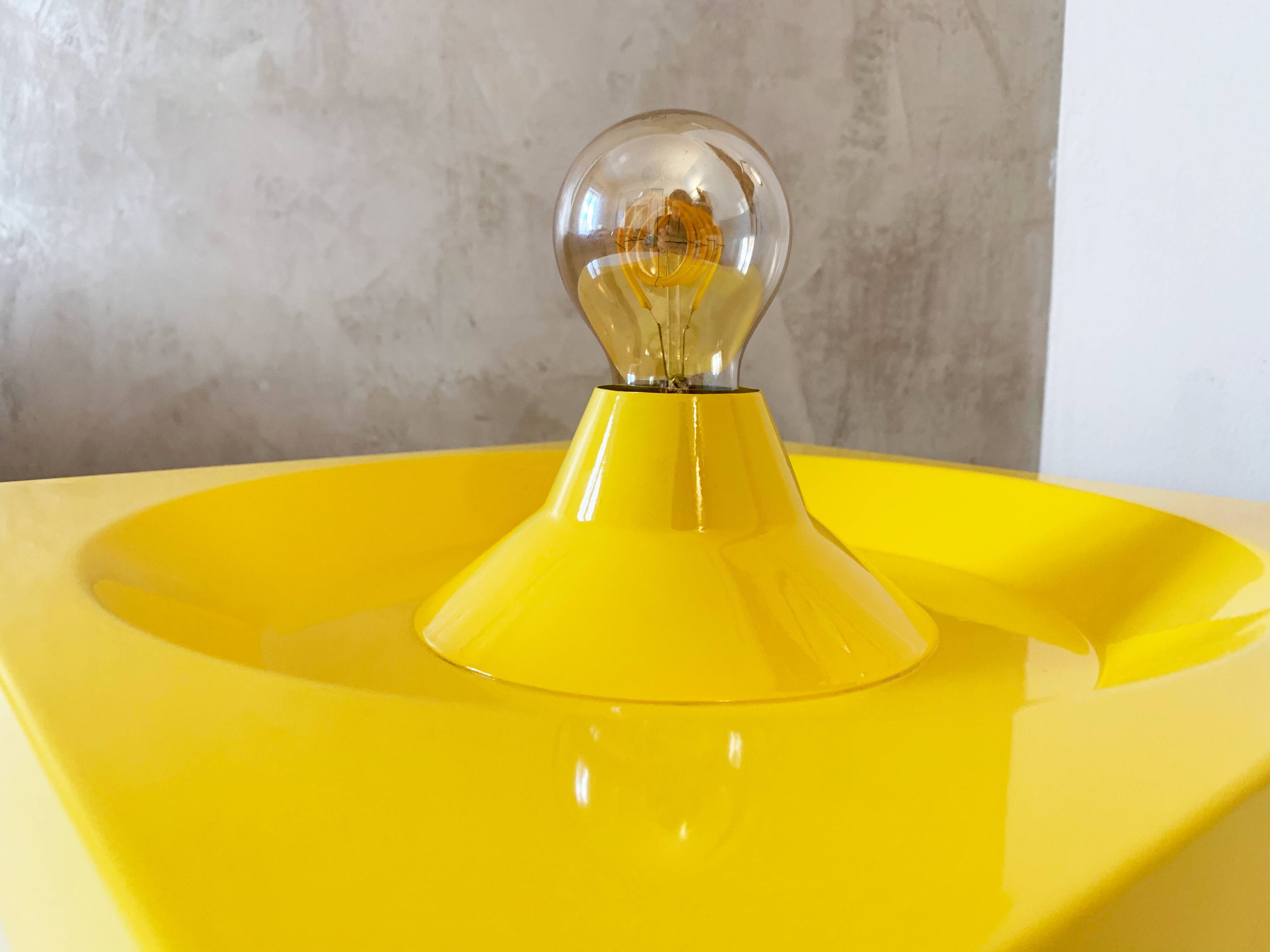 Yellow Metal Wall Light by Klaus Hempel for Kaiser Leuchten, 1970s
