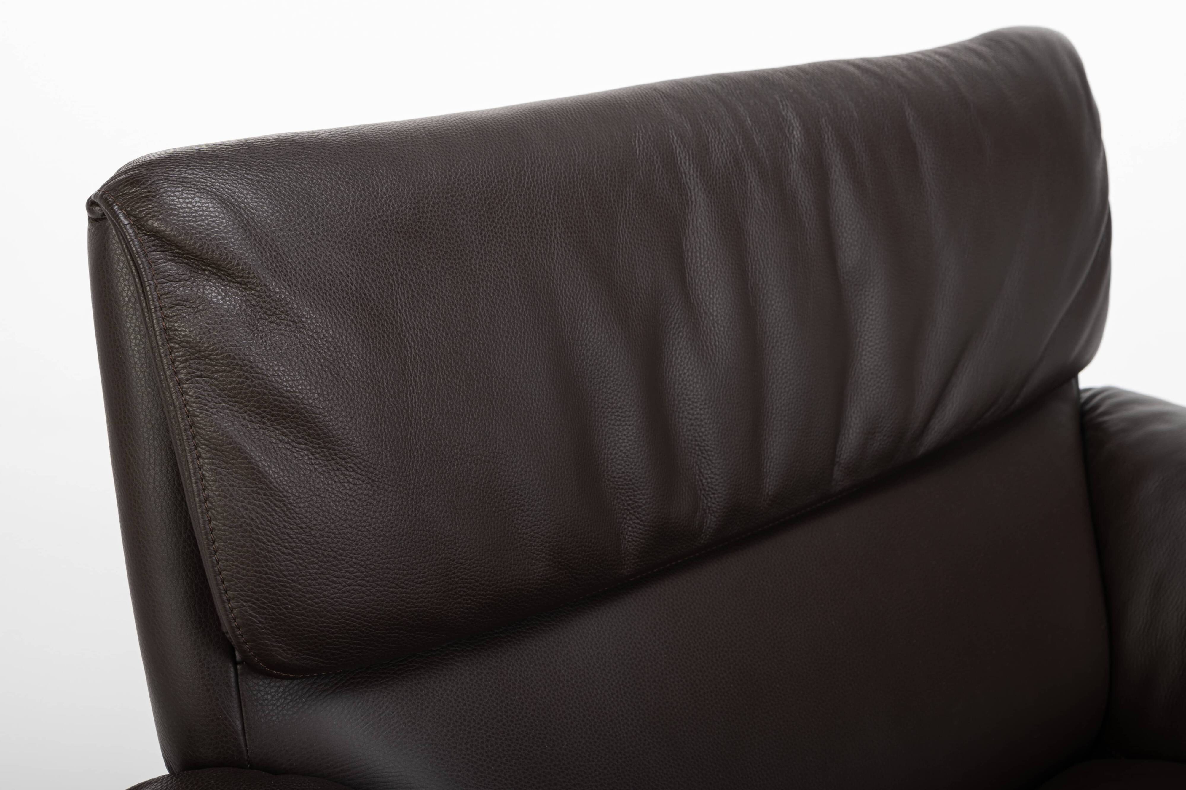 DS-2011 Armchair by De Sede, dark brown leather lounge