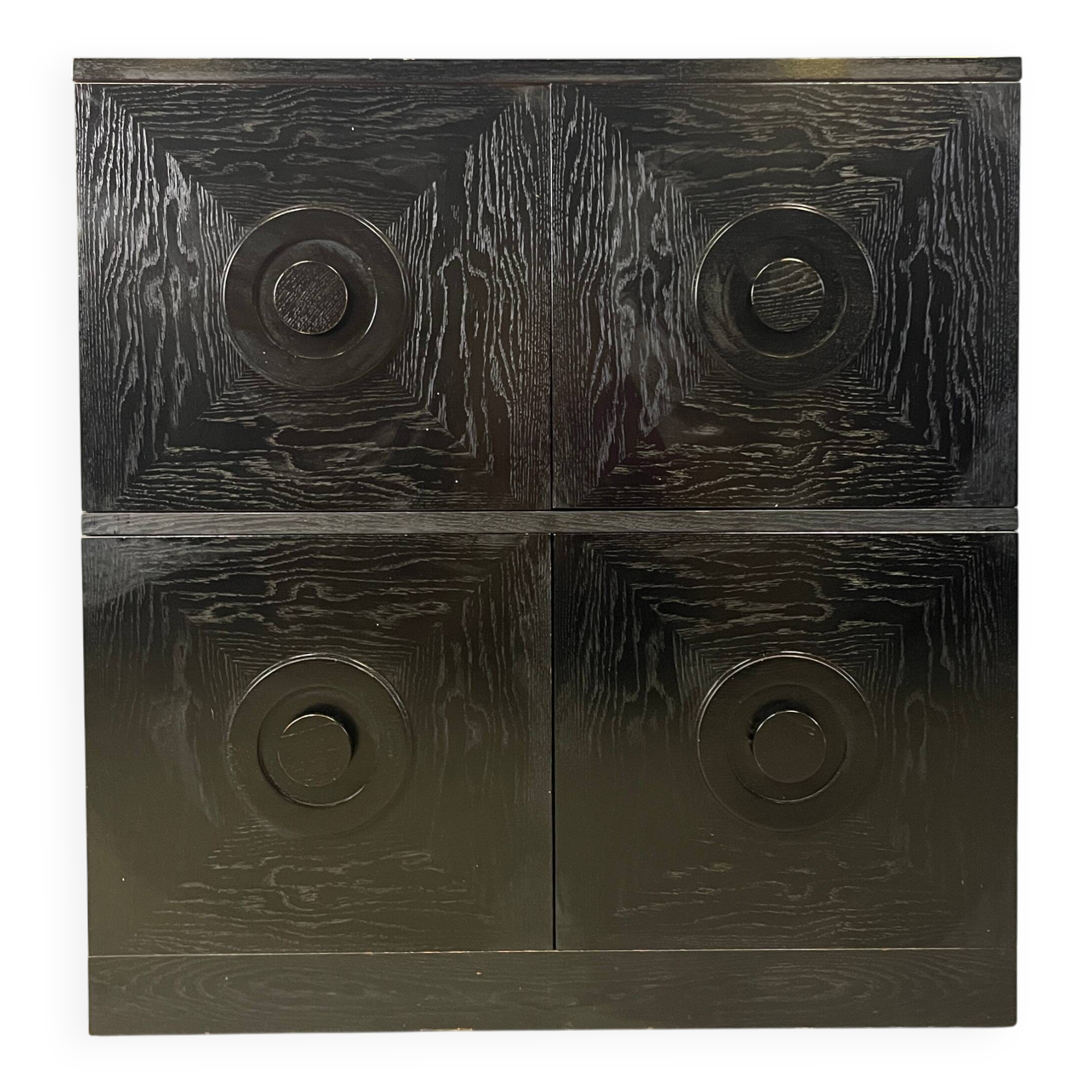 Black brutalist bar cabinet, 1970s
